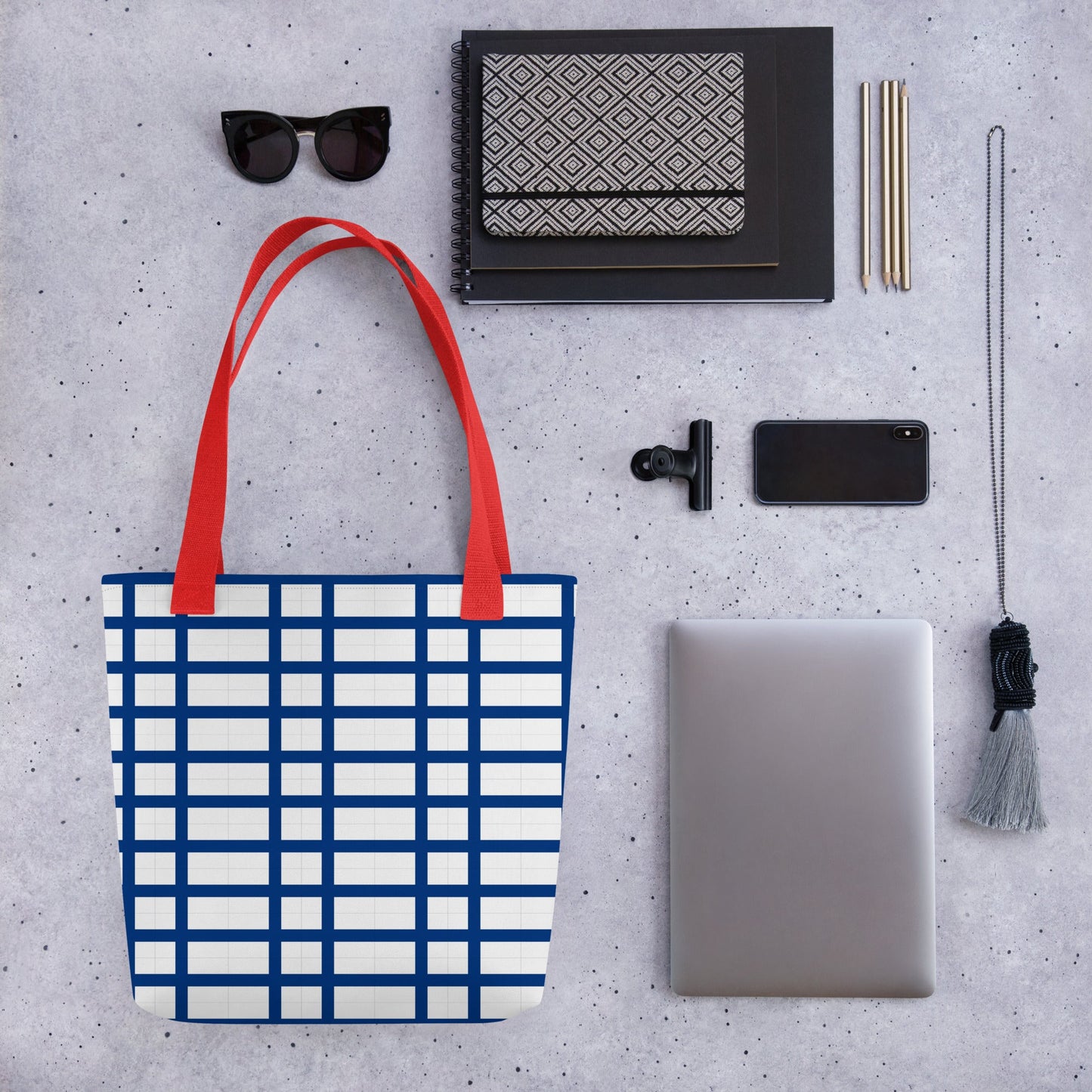 Blue and White Tote bag - JOYTOWNE LLC