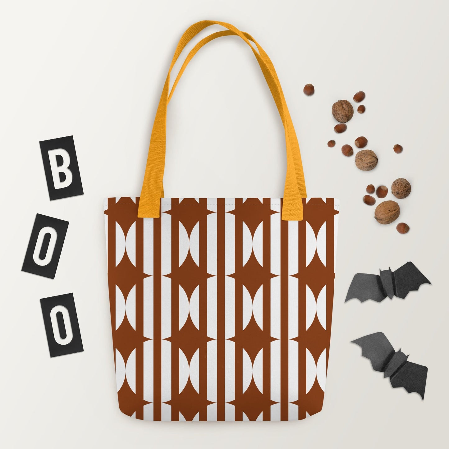 Caramel and White Tote bag - JOYTOWNE LLC