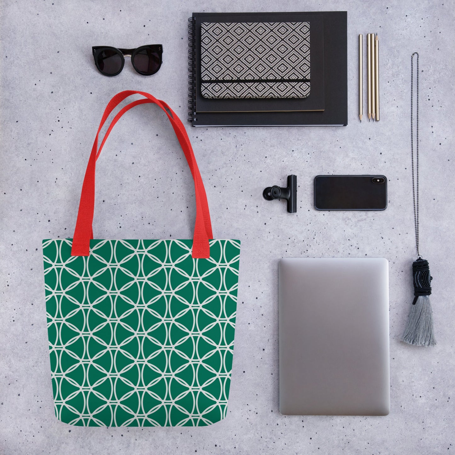 Geometric Teal Tote bag - JOYTOWNE LLC