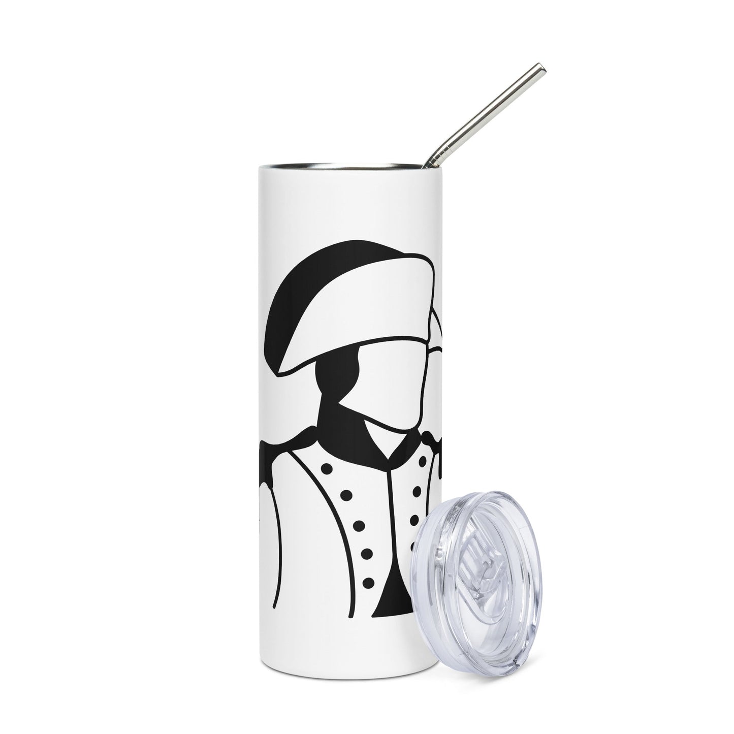 Patriot in White and Black Stainless steel tumbler - JOYTOWNE LLC