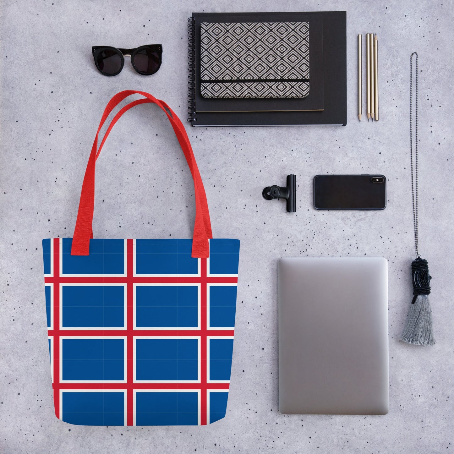Royal Blue and Red Tote bag - JOYTOWNE LLC
